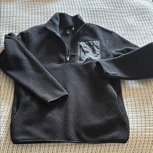 H&M Men's Black Zip-Up Fleece Sweater - NWOT